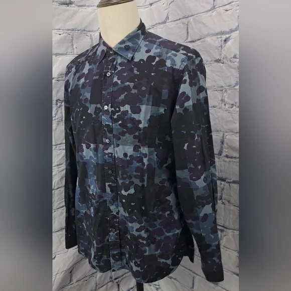 Burberry Men's Alden Multi Camo Button Down Trim Fit Sport Shirt Camo $425 XL - Picture 11 of 13